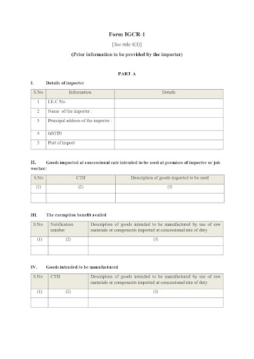 Import of Goods at Concessional Rate of Duty | Apply for IGCR in 2026 4 Image displaying form IGCR 1 rules