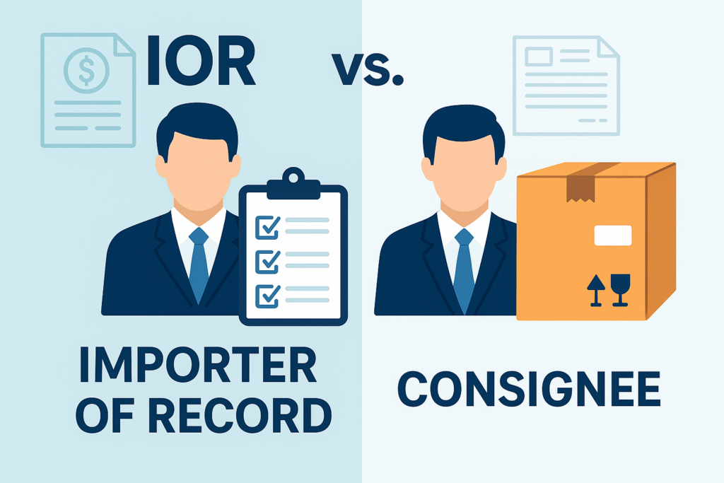 What is the difference between IOR and consignee? 7 ior vs consignee