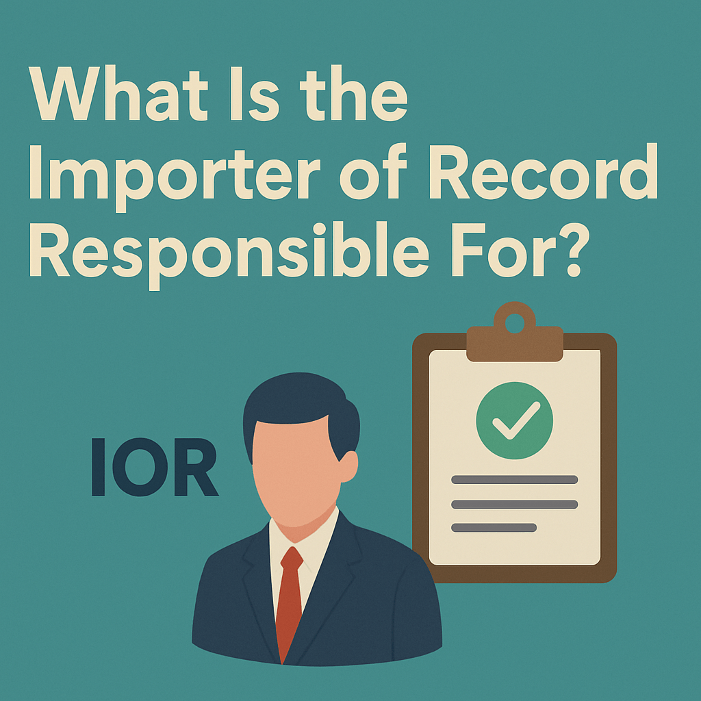 What is the importer of record responsible for? 1 what is ior responsible for