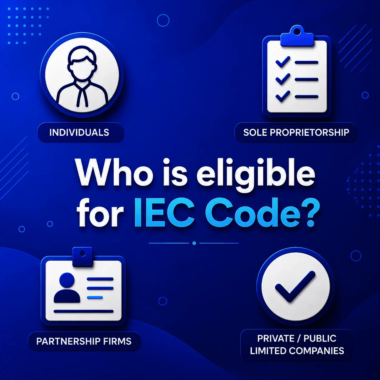 who is eligible for iec code