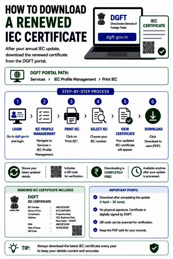 How to Download a Renewed IEC Certificate from DGFT in 2026 1 How to Download a Renewed IEC Certificate