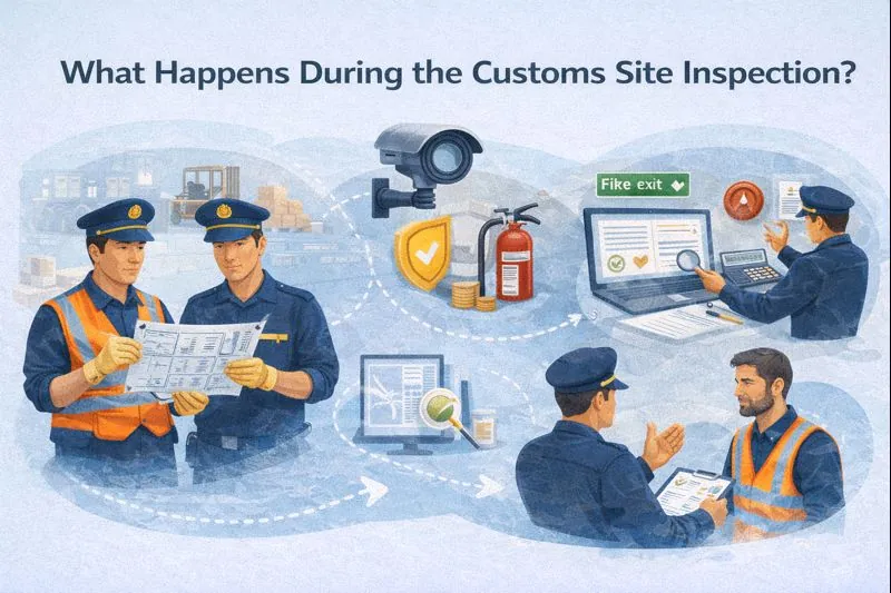 What happens during customs site inspection