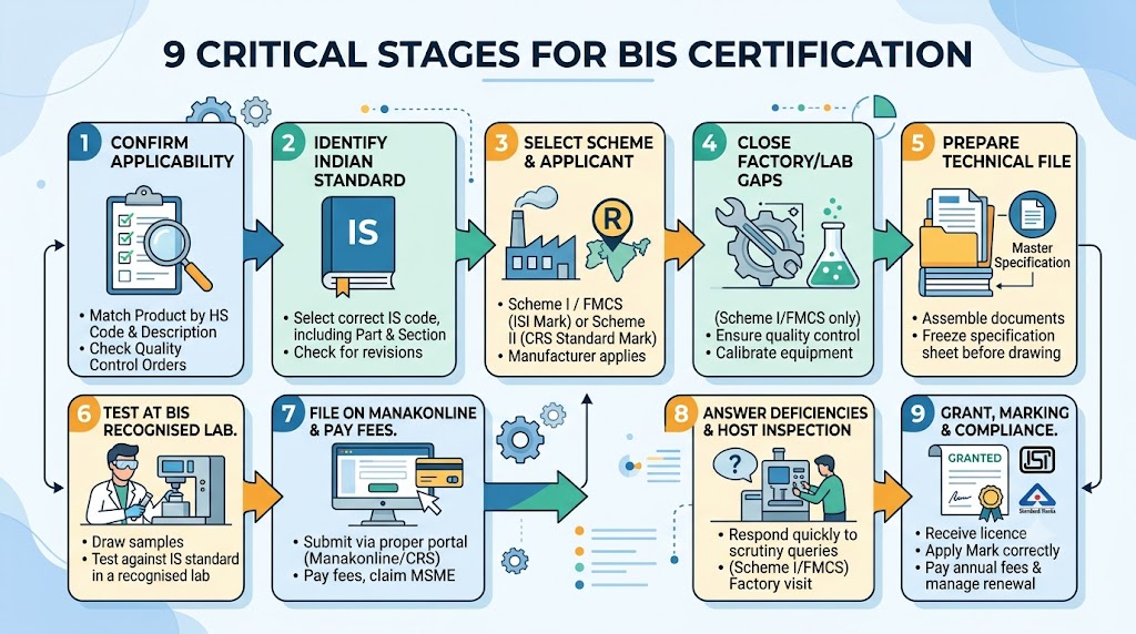 BIS Certification Process Step by Step overview