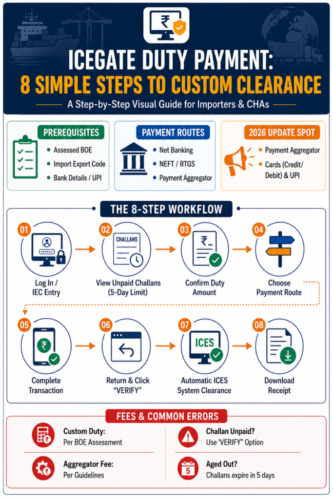 ICEGATE Duty Payment: 8 Steps to Pay Customs Duty Online for Import Clearance 1 ICEGATE Duty Payment