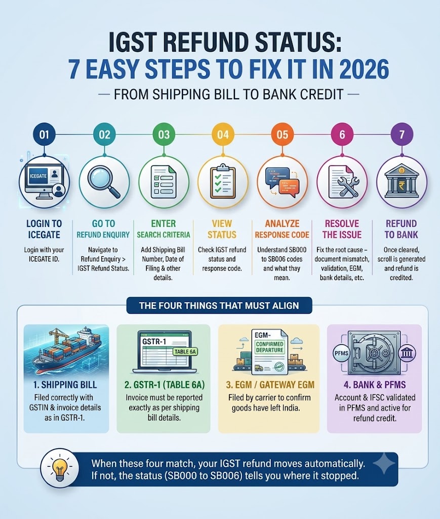 IGST Refund Status: 7 Proven Steps to Unblock It in 2026 1 IGST Refund Status steps