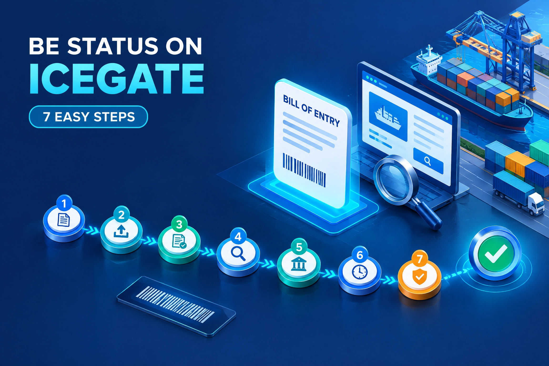 BE status enquiry on ICEGATE showing Bill of Entry details